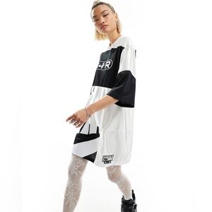 Nike Air jersey oversized T-shirt dress in white and black